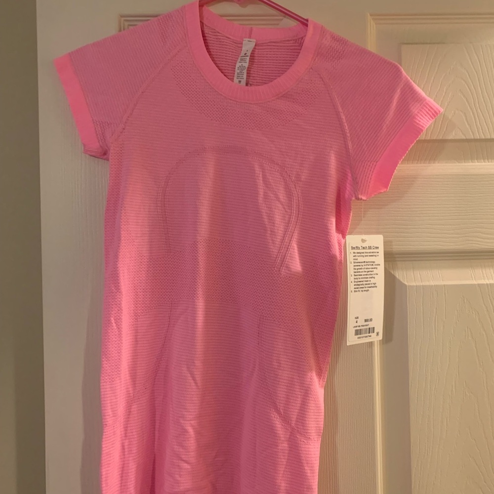 Pink Short Sleeve Athletic Top
